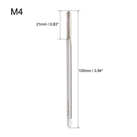 uxcell Metric Thread Tap M4 x 0.7 H2 100mm Extra Long Straight Flute Screw Thread Milling Machine Taps Threading Tapping Repair Tool