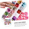 Minkissy Fall Maple Leaf Sequin Nail Art Stickers Compartments of