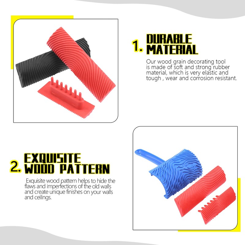 Mardatt 8 Pcs Wood Graining Painting Tool Set, Rubber Empaistic