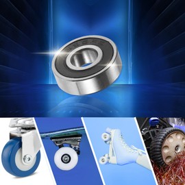 ACROPIX 695-2RS 5x13x4mm Double Rubber Shield Single Row Deep Groove Ball Bearings Silver Tone - Pack of 2