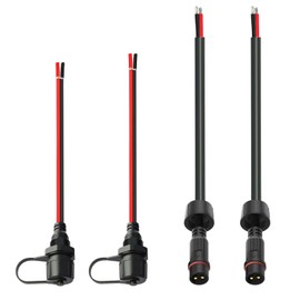 NEWNEWLIU 2Pin Waterproof Connector,2 Wire Male Female Plug LED Connector with 18AWG M16 Waterproof Cover Extension Cable with Thread Panel Installation Type for Car,Boat,LED Strip Lights(2Pairs)