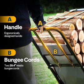 VIVOHOME Large Firewood Cart with Rubber Wheels and 600D Oxford Cloth, 250 LB Capacity Heavy Duty Steel Log Carrier Dolly Hauler, Rolling Wood Rack Storage Mover for Easy Transport Indoor Outdoor Use