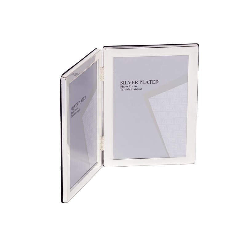 6 x 8-inch Silver Flat Edge DOUBLE PORTRAIT Photo Frames