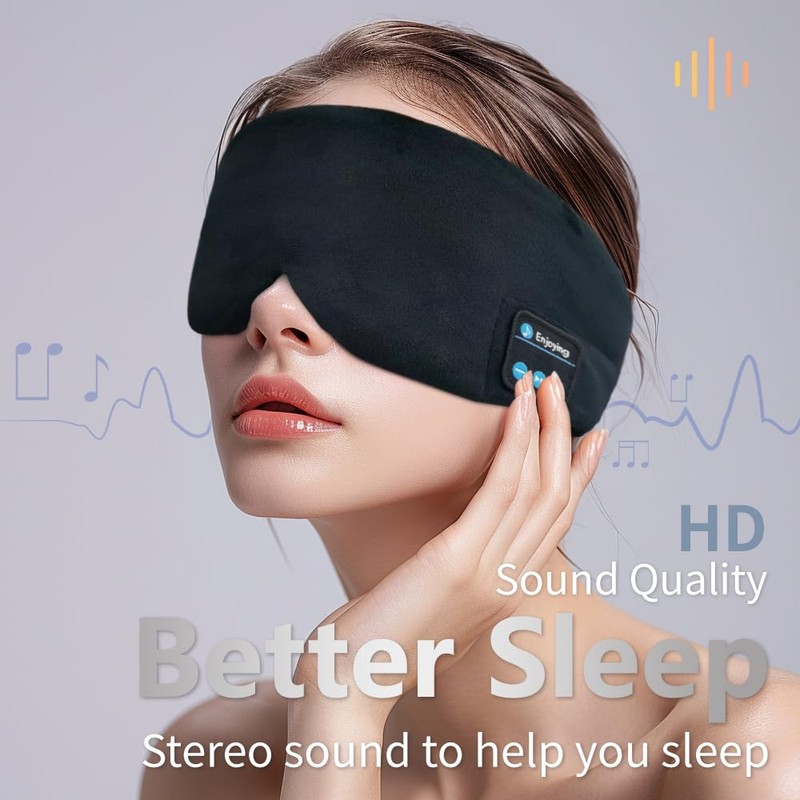 Sleep Headphones Bluetooth Eye Mask, Soft Wireless Bluetooth Headband Sleeping
