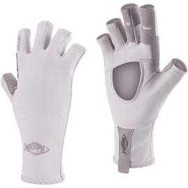 Palmyth UV Protection Fishing Fingerless Gloves UPF50+ Sun Gloves Men Women for Kayaking, Hiking, Paddling, Driving, Canoeing, Rowing (Air Light Gray, XX-Large)