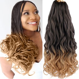 Xtrend 14 Inch Short Pre Stretched Curly Braiding Hair 8 Packs French Curly Braids Hair Yaki Texture For Spanish Crochet Hair Synthetic French Curly Braiding Hair Women Extensions（14 Inch,T27#）