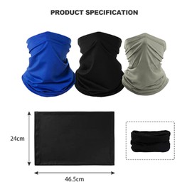 NITAIUN Pack of 3 Multifunctional Scarf, Tube Scarf, Bandana Neckerchief Men Women, Neck Warmer, Sun Protection, Breathable, Soft Face Mask, Balaclava for Outdoor Cycling, Skiing, Motorcycle, Running,