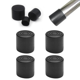BOPOREAE 4 Pcs 1" Round Rubber Chair Leg Caps, PVC Table Leg Covers, Flexible & Anti-Slip Furniture Leg End Caps, Chair Leg Floor Protectors for Bar Stool Leg Patio Indoor, Black