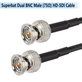 Superbat 3G/6G/HD SDI Cable 30cm,2Pcs BNC Belden 1855A Cable 75ohm Male to Male SDI Video Coaxial Cable Supports HD-SDI/3G-SDI/4K for Camera Broadcast CCTV Monitor SDI Converter etc.