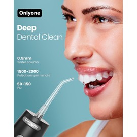 Onlyone Water Dental Flosser, 300ML Portable Oral Irrigator for Teeth, 4 Modes and 5 Jet Tips,Rechargeable Irrigation Cleaner,Electric Flossing Machine Power Flossers & Irrigator Accessories Black