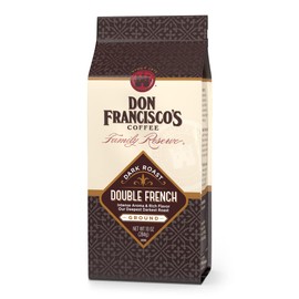 Don Francisco's Double French Dark Roast Ground Coffee: Premium 100% Arabica Beans, Bold & Smoky 10 oz Bag - Intense Flavor for Drip Coffee Maker, Pour Over Coffee & French Press Coffee - Family Crafted Since 1871