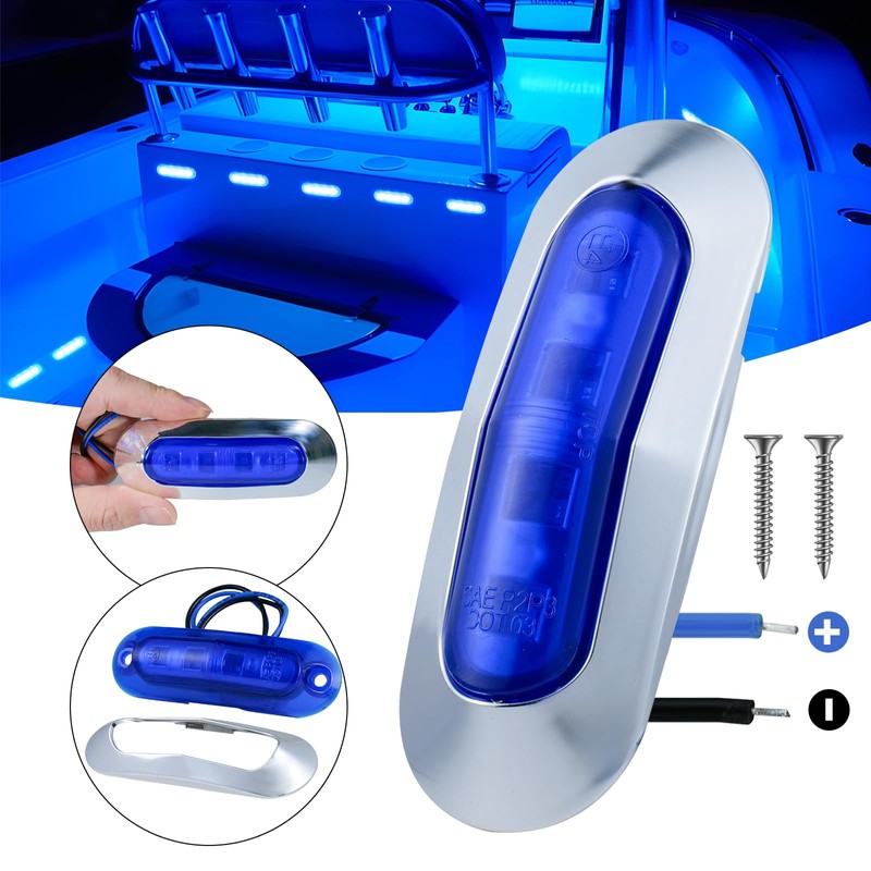 PSDRIQQ 20Pack 3.7 Inch 4 LED Marine Boat Interior Lights,