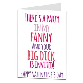 Rude Valentine's Day Card For Him There's A Party In My Private Parts!
