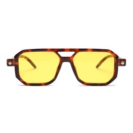 FEISEDY Vintage Square 70s Flat Aviator Sunglasses Women Men Classic Retro Stylish Frame UV400 Sunglasses B2622