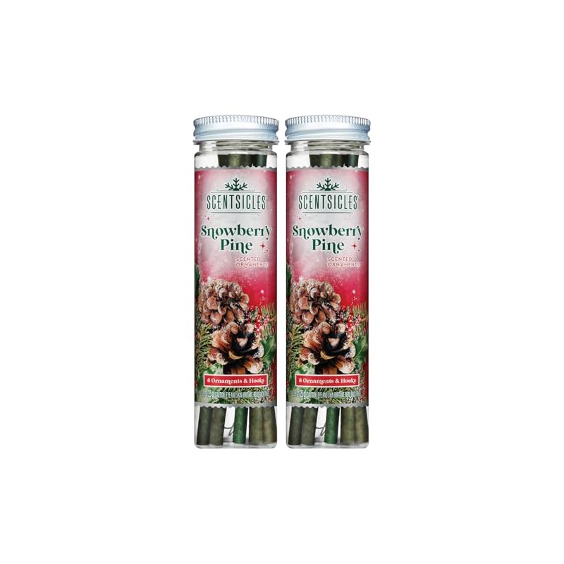 Scentsicles Snowberry Pine Scented Ornaments - 2 Pack (12 Sticks