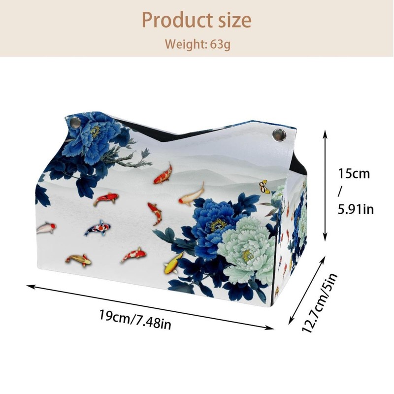 2 Pack Tissue Box Cover Holder, Pink Flamingo Floral Rectangle