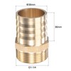sourcing map Brass Hose Barb Fitting Straight 38mm x G1-1/4