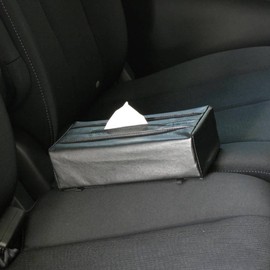 Napolex LF-142 Tissue Case, Sun Visor, Headrest, Armrest, Can Hang Grocery Bags, Genuine Leather, Black, Convenient Goods, Car Supplies