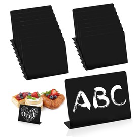 WENLISELL 50 PCS L-Shaped Mini Chalkboard Signs, 10x7.5cm Mini Blackboard for Food, Reusable Chalkboard Signs for Coffee, Buffet, Price Tags, Market