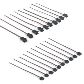 Taikuwu 10 Pairs JST SM 3 Pin Connector Connector for WS2812B WS2811 WS2812 LED Strip Female Male Connectors 15 cm 22awg Cable