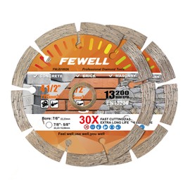 FEWELL 4 1/2 Inch Diamond Concrete Saw Blade,Segmented Concrete Blade for Angle Grinder Dry/Wet Cutting Concrete Masonry Brick Block Stone with 7/8"-5