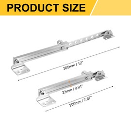 sourcing map 1Pcs 305mm Casement Stay Window Latch, Stainless Steel Casement Window Stays, Adjustable Friction Stay Hinges Window Brace, Electroplating Brushed Silver