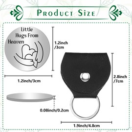 CREATCABIN Pocket Hug Token Long Distance Relationship Keepsake Stainless Steel Message Engraved Coin Double Sided Silver Tokens with PU Leather Keychain for Daughter Inspirational Gift 1.2 x 1.2Inch