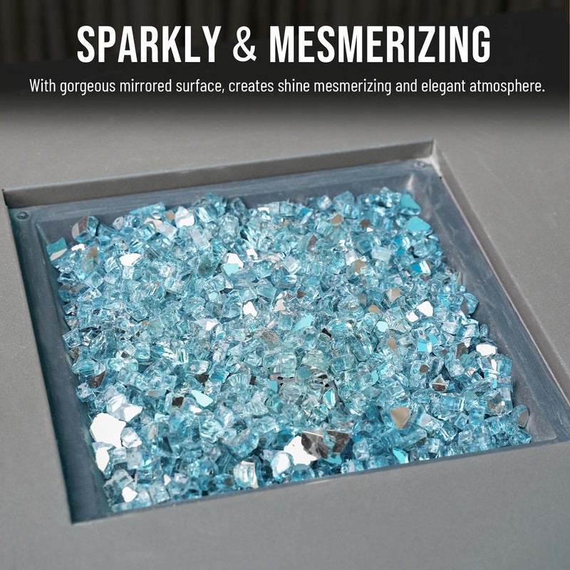 Skyflame 10-Pound Fire Glass for Fireplace Fire Pit and Landscaping,