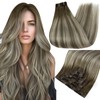 Full Shine Clip in Hair Extensions 22 Inch Balayage Ombre