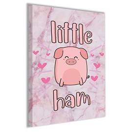 Hippowarehouse Little ham - Pig Printed Canvas 21cmx31cm Wall Art Design Classroom Gym Room Home Office DÃƒ©cor