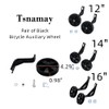 Tsnamay Pair of Black Bicycle Auxiliary Wheel Children's Bicycle Accessories