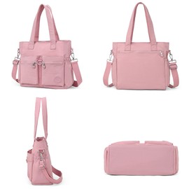 Collsants Tote Bag for Women Nylon Purse and Handbags Tote Purse Crossbody Bag Messenger Bag (pink)