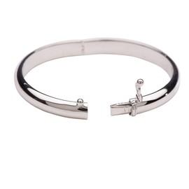 Precious Pieces Children's .925 Sterling Silver Baby Bangle Bracelet for Babies, Toddlers and Little Girls (Child-Medium)