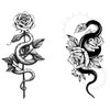 2 x Snake and Roses Tattoo Festival Tattoo Temporary Tattoo Fake Tattoos XQB453 455