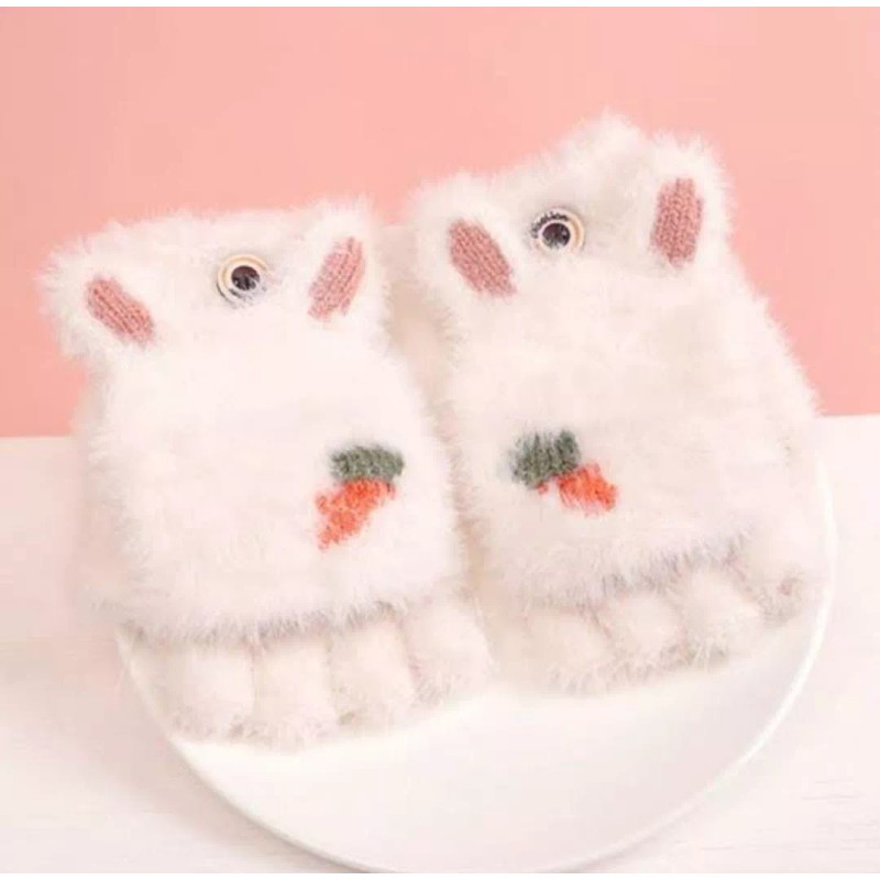 KH Guantes Calientitos De Peluche Zanahorias Unisex Invierno