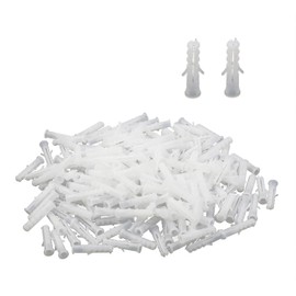 Xiayztan 200 Pcs Drywall Screw Anchors White Nylon Expansion Tube for Wall Installation Projects M6x30mm Anchor for M3.5-M4 Screw