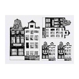 4 x 'Amsterdam Buildings' Temporary Tattoos - Water Resistant, Skin-Safe, Non-Toxic Transfers, Mixed Sizes (TO00002789)