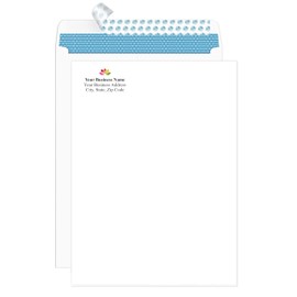 Aimoh 300 10 x 13 Custom Printed Self Seal Catalog Envelopes - 28lb - White, Security Tinted, Ultra Strong Quick-Seal, 10x13 inch (79100-300)