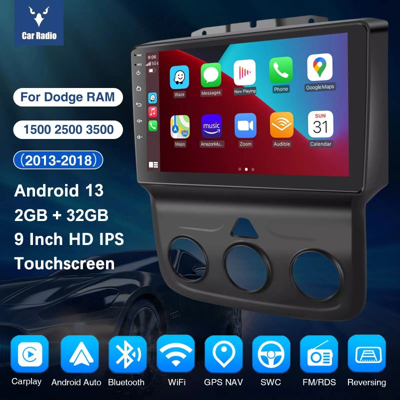 Unbranded Car Stereo For 2013-2018 2+32G Dodge Ram 1500 2500