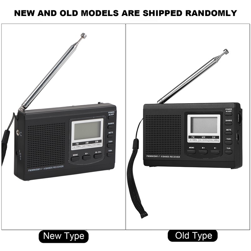 VBESTLIFE Portable Mini Radios FM/MW/SW Receiver w/ Digital Alarm Clock