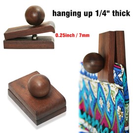 laffeya Tapestry Wall Hanger, Quilt Rack Blanket Clamps- Set of 4 Walnut Non Nailing Rug Hangers for Large Quilts, Quilt Holder for Wall Hanging and Display (Walnut 4)