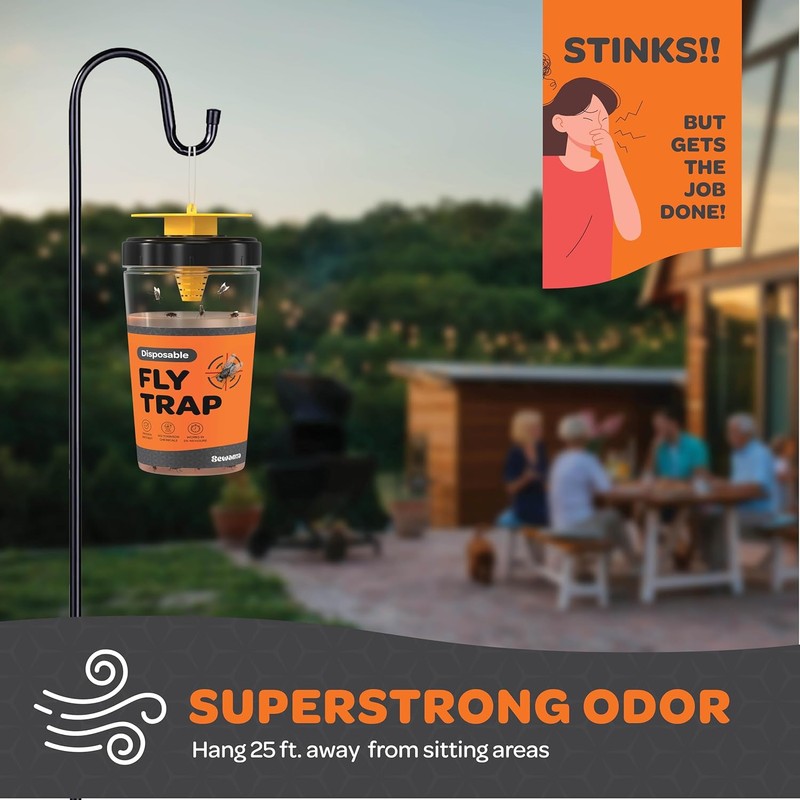 Outdoor Fly Trap Refills [Set of 4] Dissolvable Non-Toxic Bait