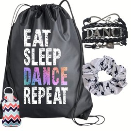 Dance Gift Bundle, Dance Charm Bracelet, Drawstring Bag and Headbands Gift Set Dance Accessories For Dancers and Teams