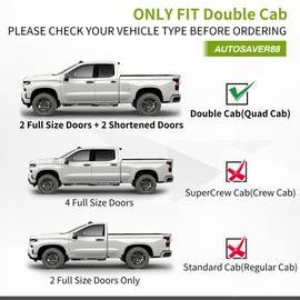 AUTOSAVER88 Running Boards Compatible with 2007-2018 Chevy Silverado/GMC Sierra 1500 Extended/Double Cab, 2007-2019 Silverado/Sierra 2500HD 3500HD, 6 inch Side Step Nerf Bars (Inc. 19 1500 LD/Limited)
