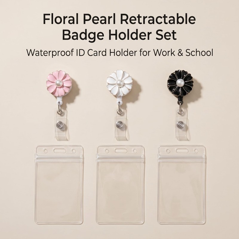 Fashion 3PCS Pack Retractable Badge Holders with 360 Degree Alligator