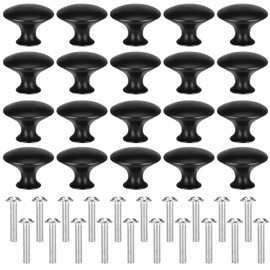 saerryor 20 Pcs Drawer Knobs Cabinet Knobs Black Door Knobs Small Cupboard Knobs Black Handles for Cupboards Drawer Wardrobe Cupboard Door Kitchen Furniture