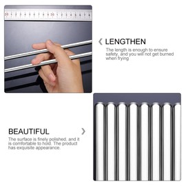 Cabilock 2 Pairs Stainless Steel Frying Chopsticks moribashi Chopsticks saibashi Cooking Chopsticks Stainless Steel Frying Utensils Metal Cooking Chopstick Flat Chopsticks Toddler Washable