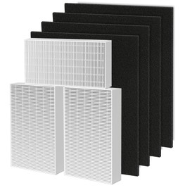 HPA300 HEPA Filter Replacement for Honeywell HPA300 Series Air Purifiers HPA300, HPA300VP, HPA304, HPA3300, Replace HRF-R3 (3 Ture HEPA R Replacement Filter + 4 Activated Carbon Pre-Filter)