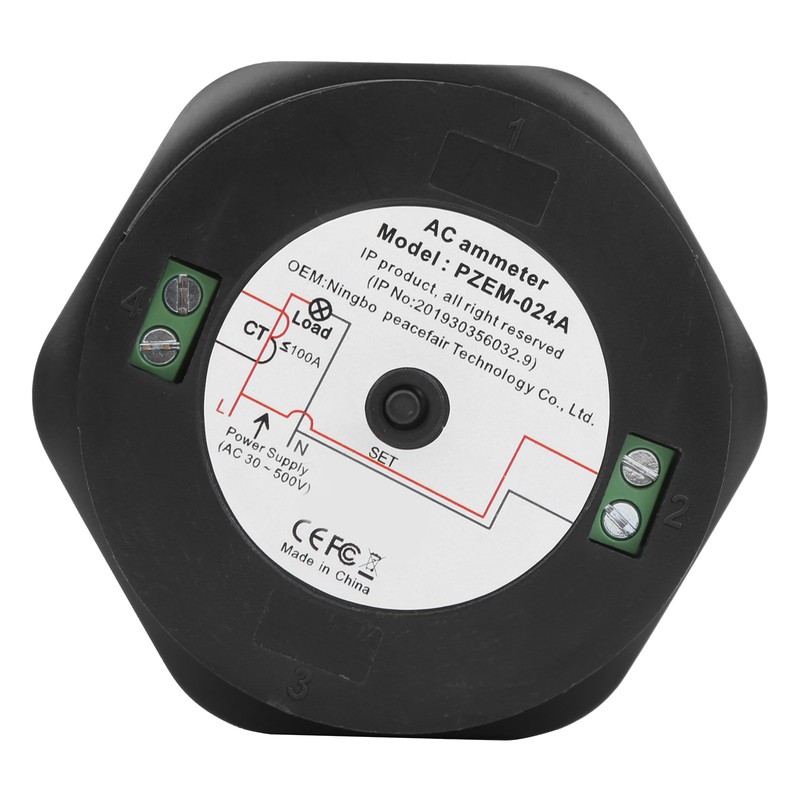 PZEM024A100A Round LCD AC Digital Ammeter Current Meter with SplitCore