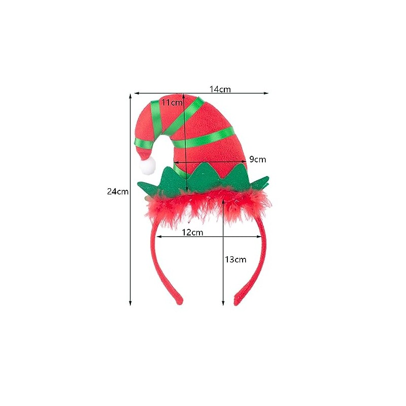 Kirei Sui Kids Christmas Elf Hat Headband Costume Red